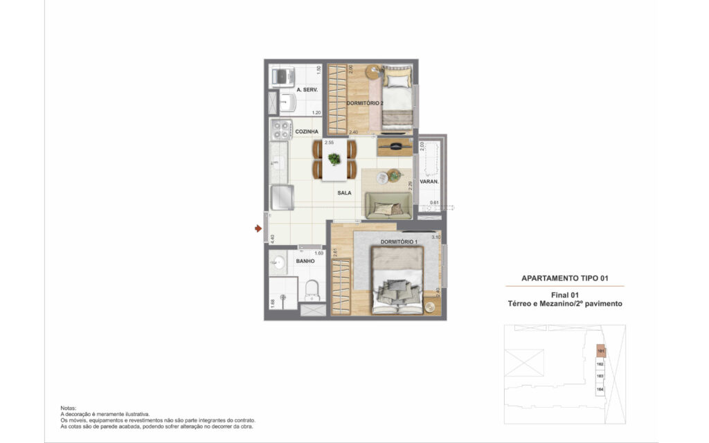 Residencial Pixinguinha - Condomínio Rosa · planta 1 de 6